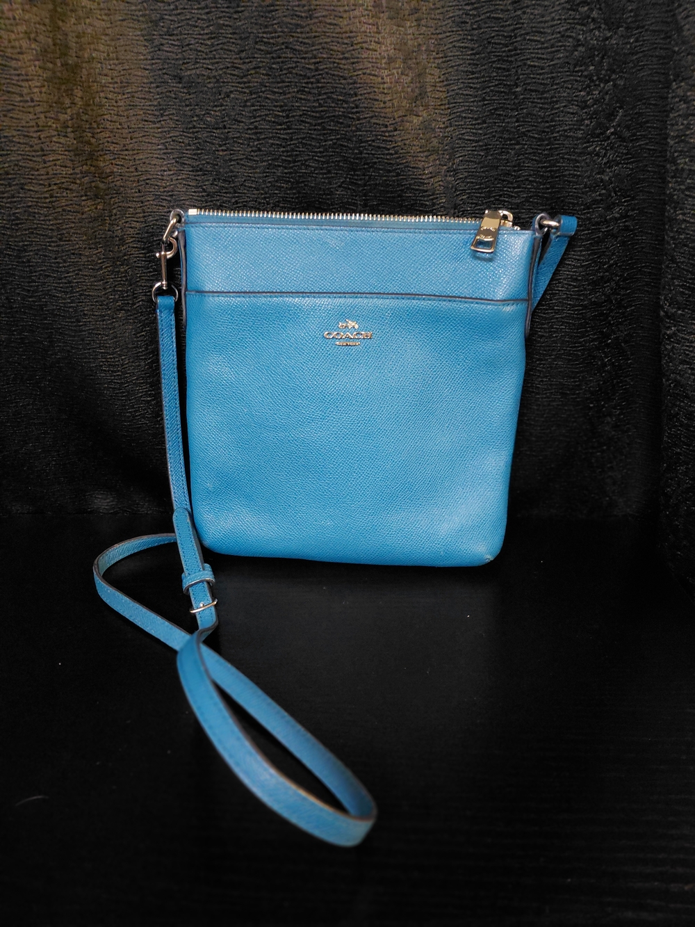 Coach Blue Crossbody Leather Bag